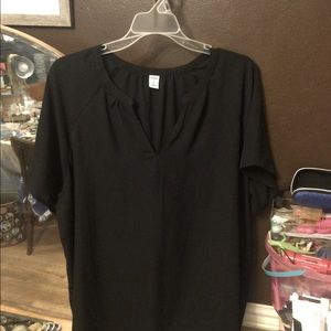 Old navy xl black blouse top xl short sleeve